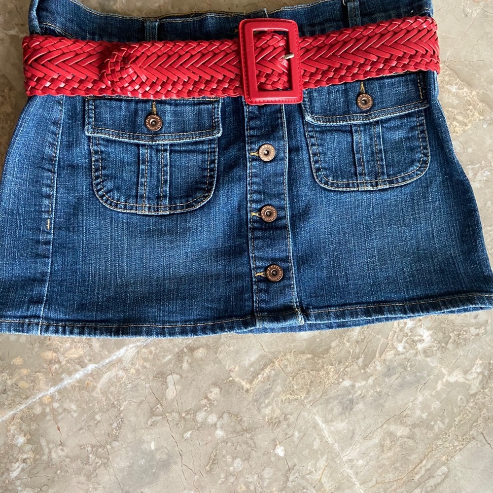 Ultra low waist women’s jean skirt